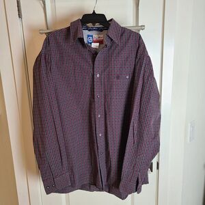 WRANGLER Mens George Strait Grey Long Sleeve Plaid Western Shirt MGS024R XL